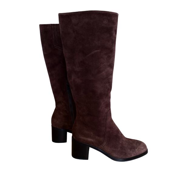 Rag & Bone Espresso Brown Suede Knee High Tall Heeled Boots Womens 37 - Picture 4 of 12